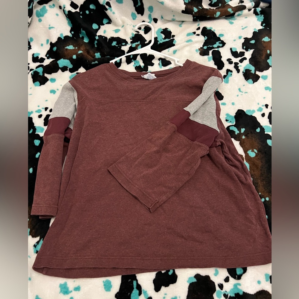 Brown and Gray Crop Top Casual Knit